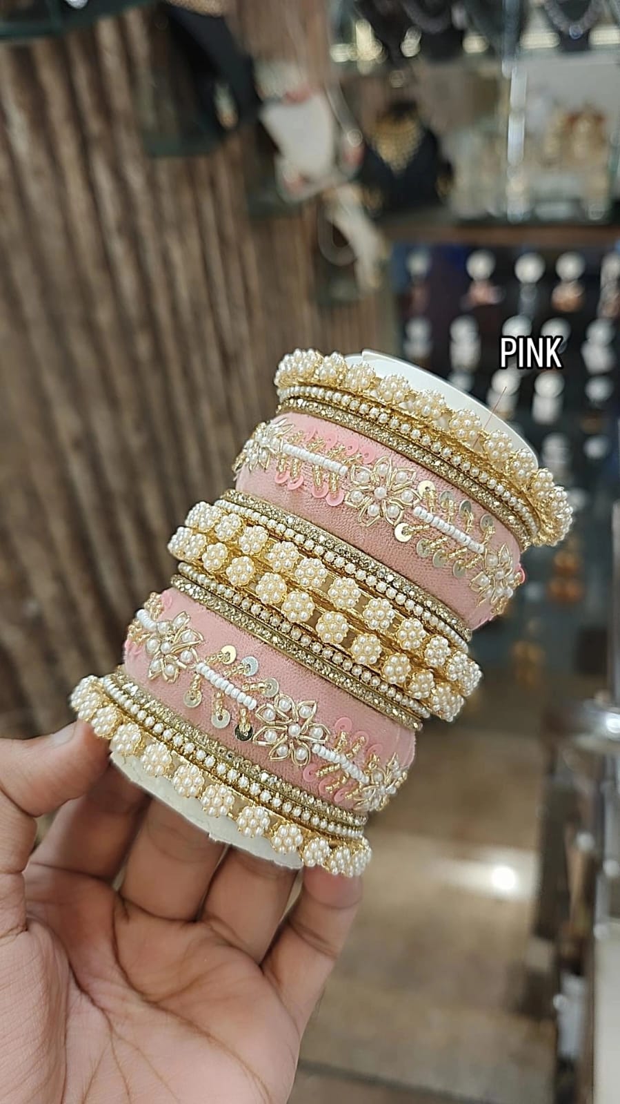 Moti With Velvet Tikki Bangles Set Wholesale Shop In Surat
